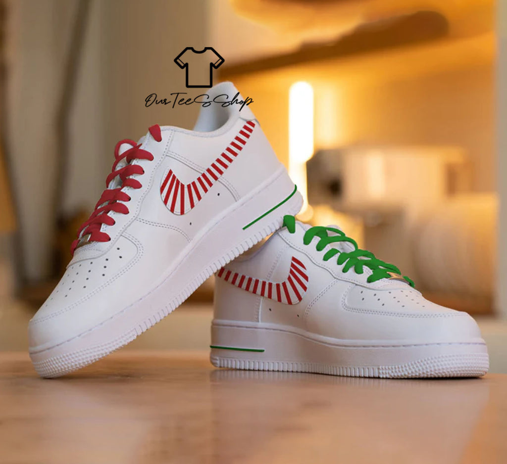 Custom Air Force 1 Grinch Christmas Sneakers