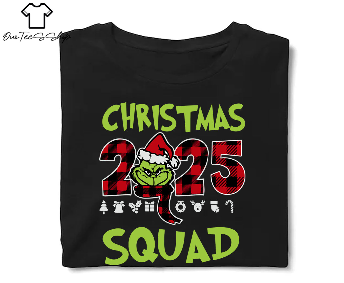 Christmas 2025 Squad Grinch Buffalo Plaid T-Shirt, Grinch Face Tee, Grinchmas Shirt