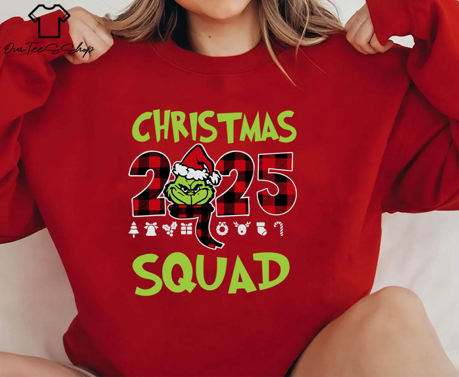 Christmas 2025 Squad Grinch Buffalo Plaid T-Shirt, Grinch Face Tee, Grinchmas Shirt
